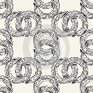 Vector seamless pattern with striped circles.Modern stylish texture